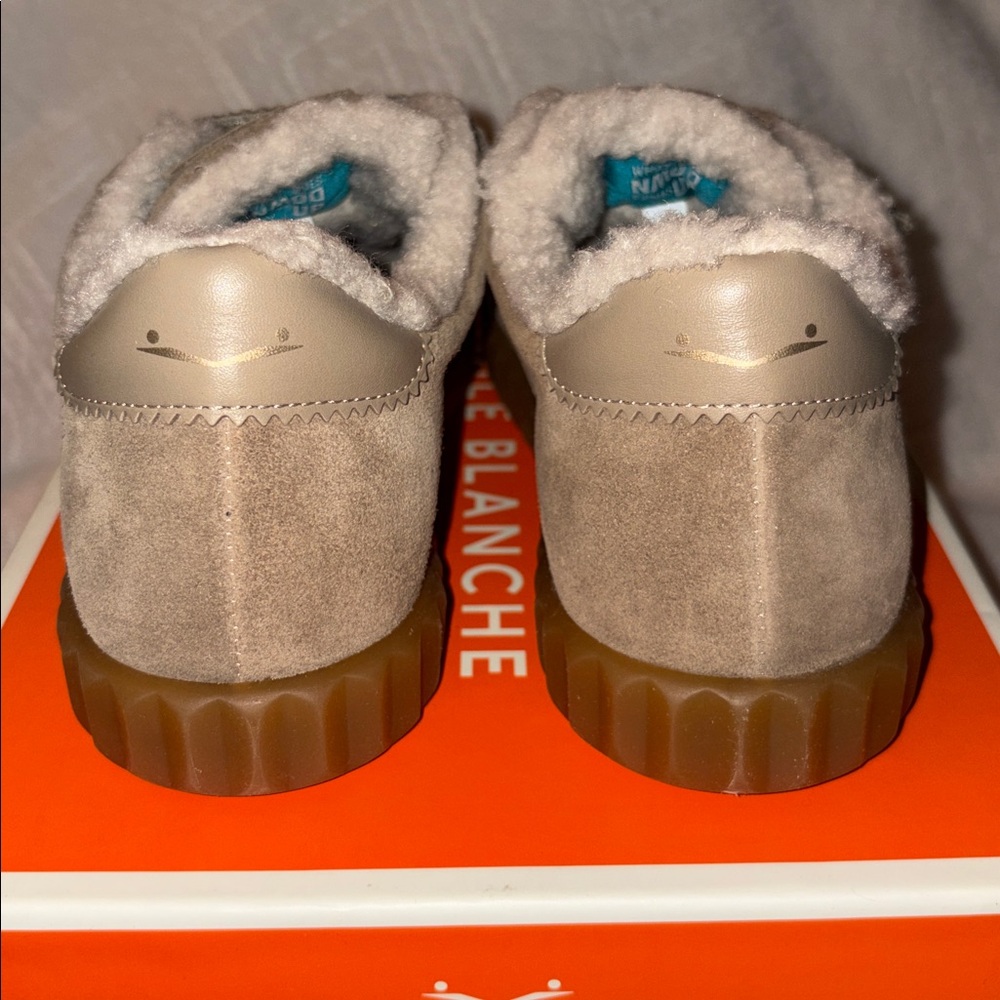 NWT VOILE BLANCHE INES Faux Shearling Sneaker in Light Beige - Picture 11 of 16